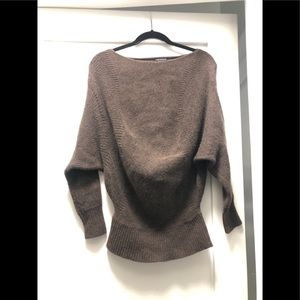 THEORY P dark brown Unique soft CASHMERE sweater.